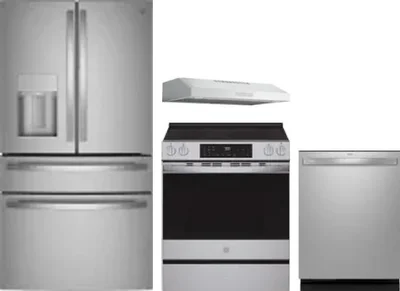 4 Piece Package Includes Refrigerator, Range, Hood And Dishwasher
